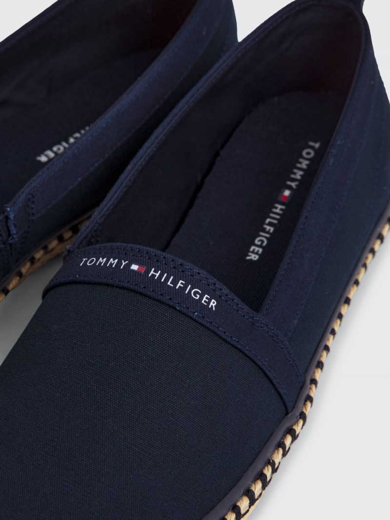 Tommy Hilfiger Jute Logo Espadrilles Causal Skor Herr Marinblå | 582-RQCENM