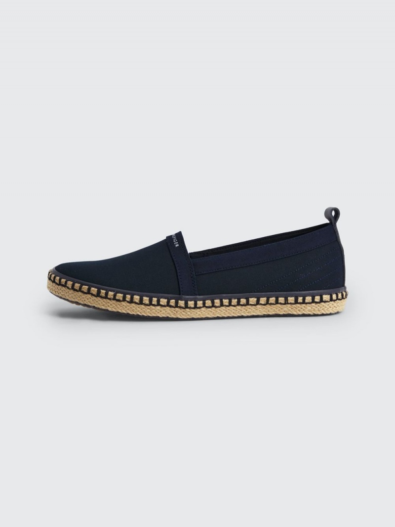 Tommy Hilfiger Jute Logo Espadrilles Causal Skor Herr Marinblå | 582-RQCENM