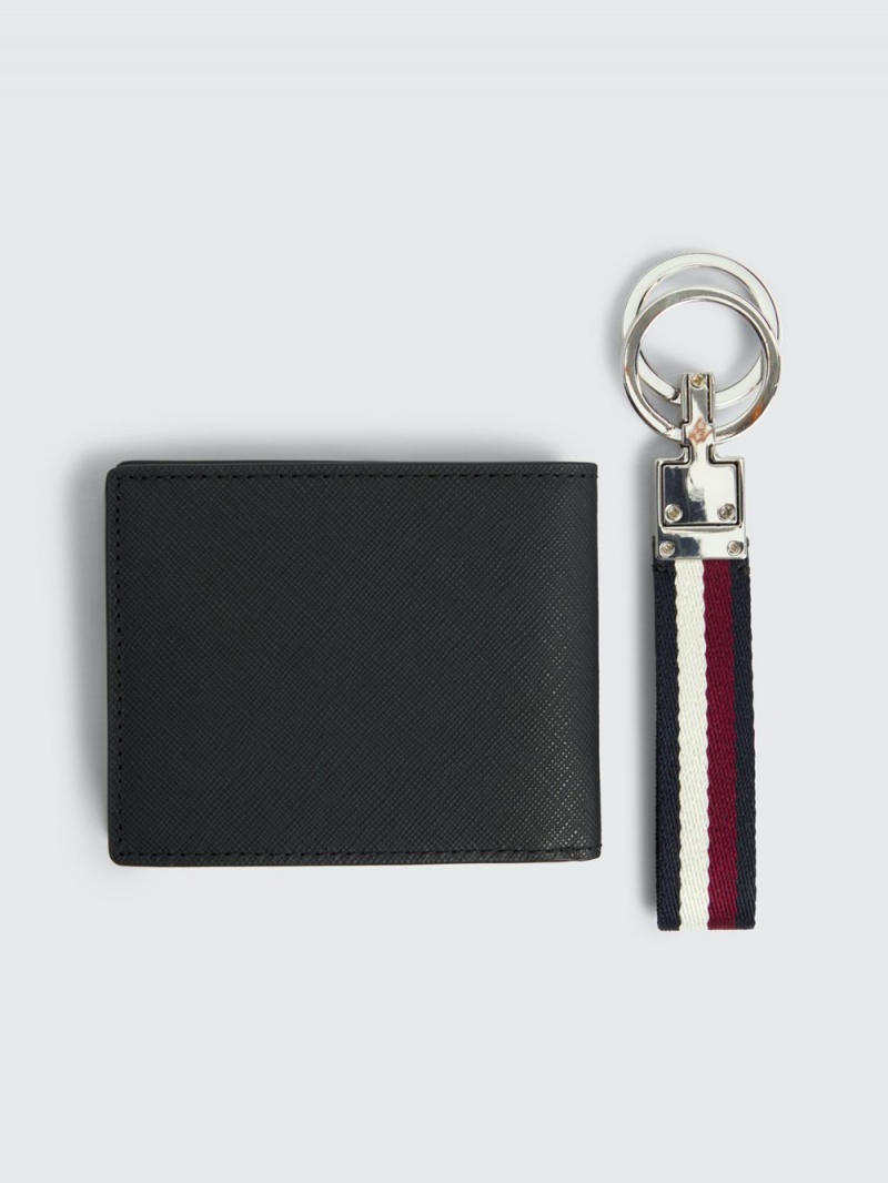 Tommy Hilfiger Läder Small Credit Card And Key Fob Gift Set Plånbok Herr Svarta | 396-JEPFYN