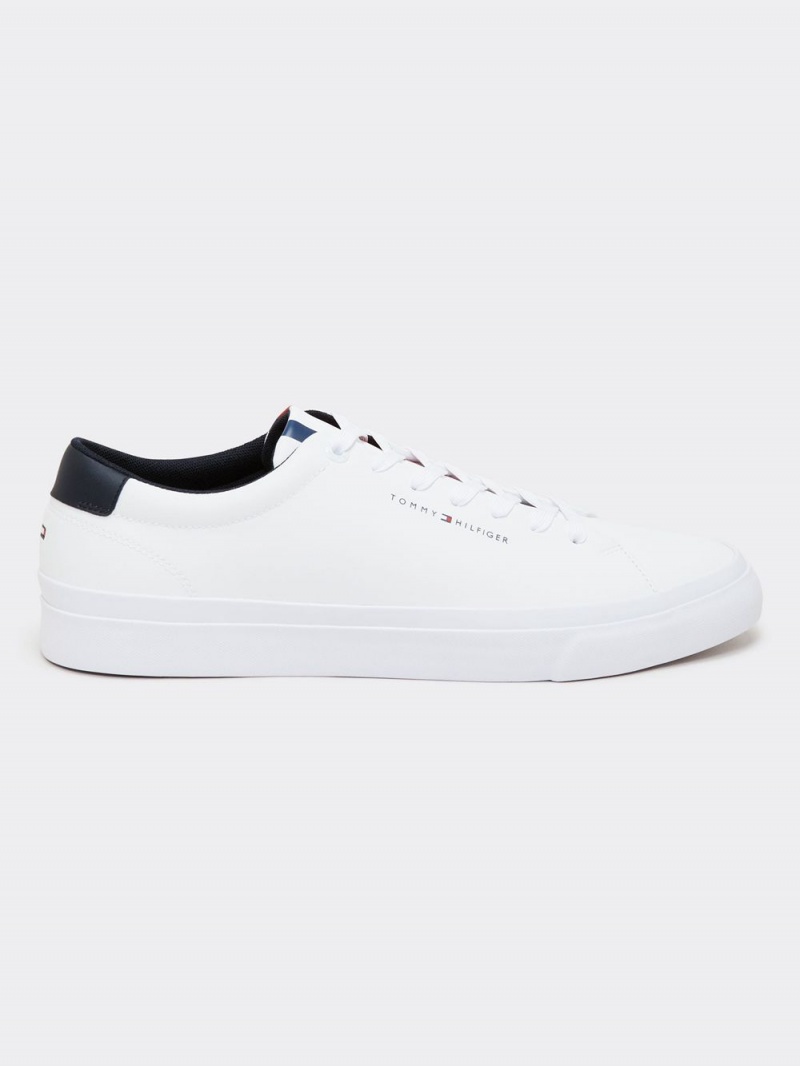 Tommy Hilfiger Läder Stripe Sneakers Herr Vita | 967-OPLHCK