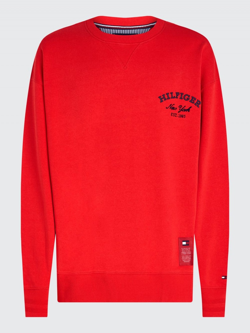 Tommy Hilfiger Logo Archive Fit Tröjor Herr Röda | 526-VTKUGB