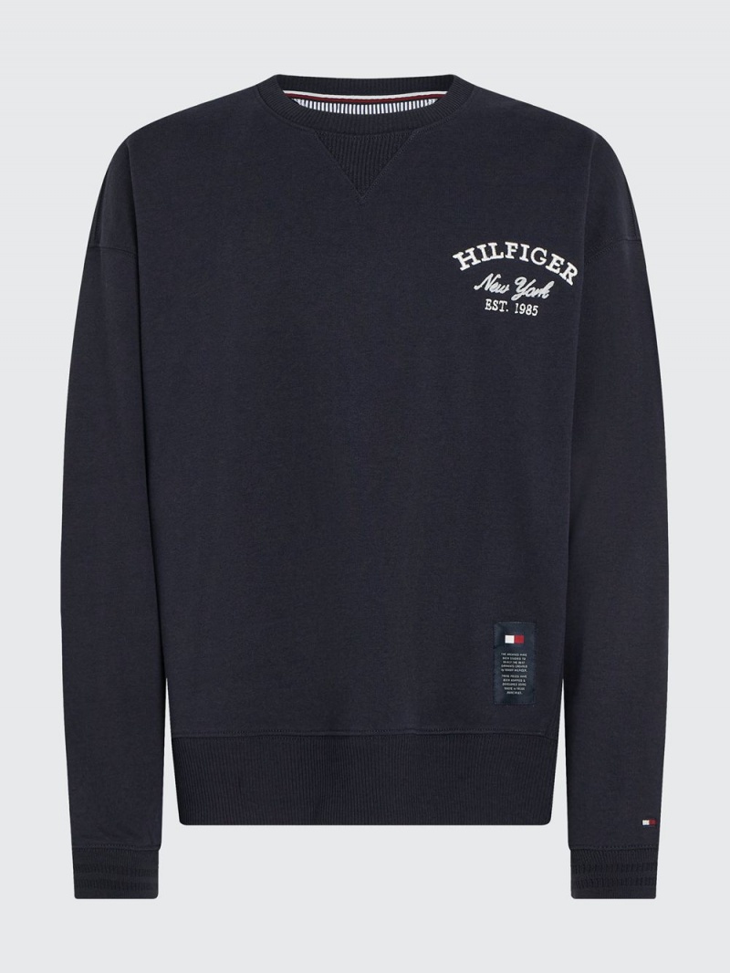 Tommy Hilfiger Logo Archive Fit Tröjor Herr Marinblå | 218-EPGACX