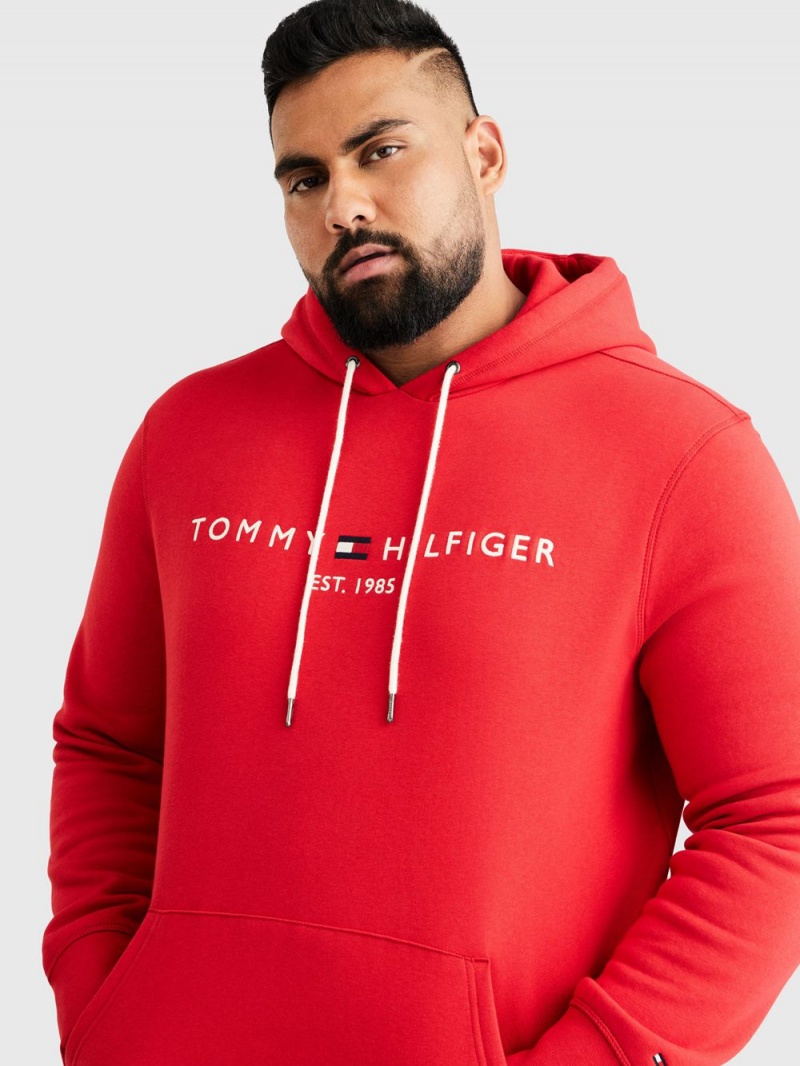 Tommy Hilfiger Logo Hoodie Herr Röda | 704-ZVJSIM