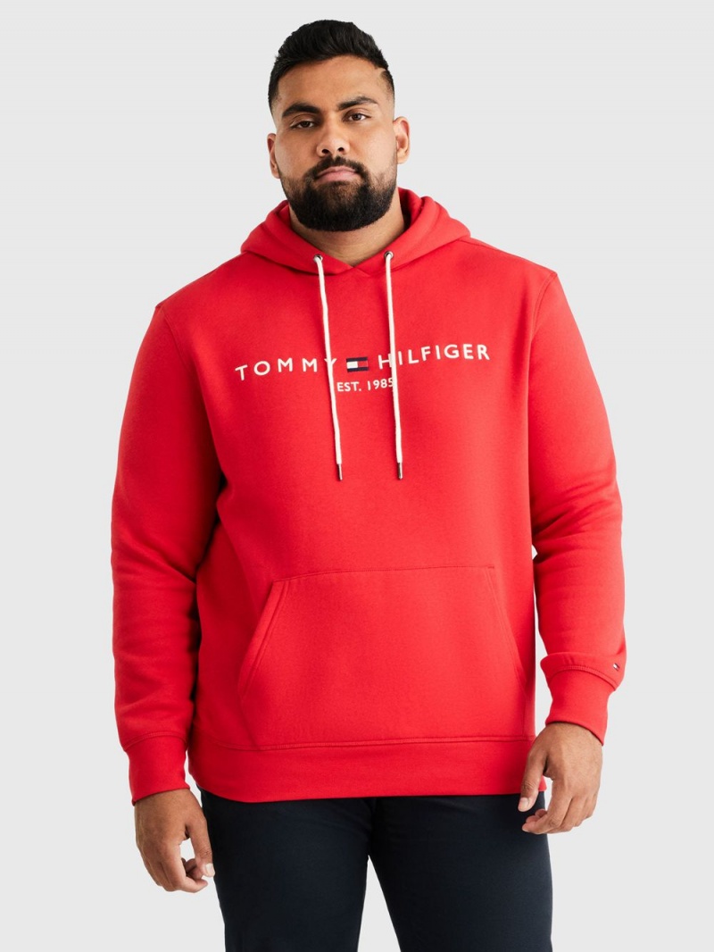 Tommy Hilfiger Logo Hoodie Herr Röda | 704-ZVJSIM