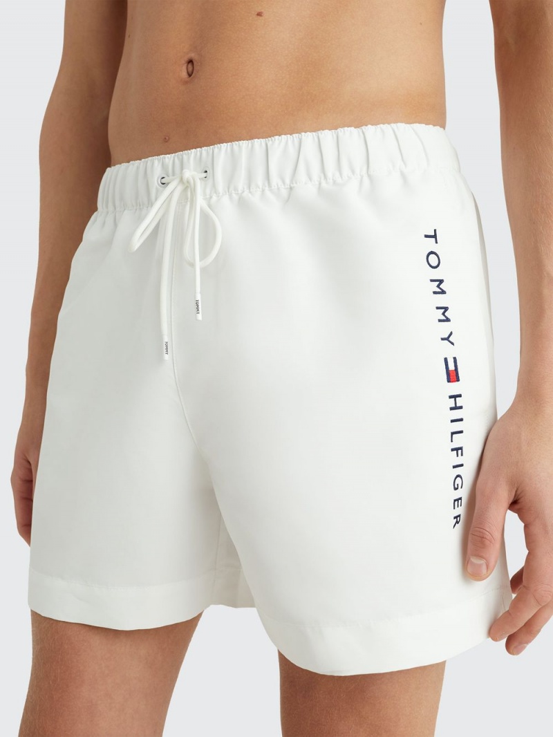 Tommy Hilfiger Logo Mid Length Badshorts Herr Vita | 085-IFMJNT