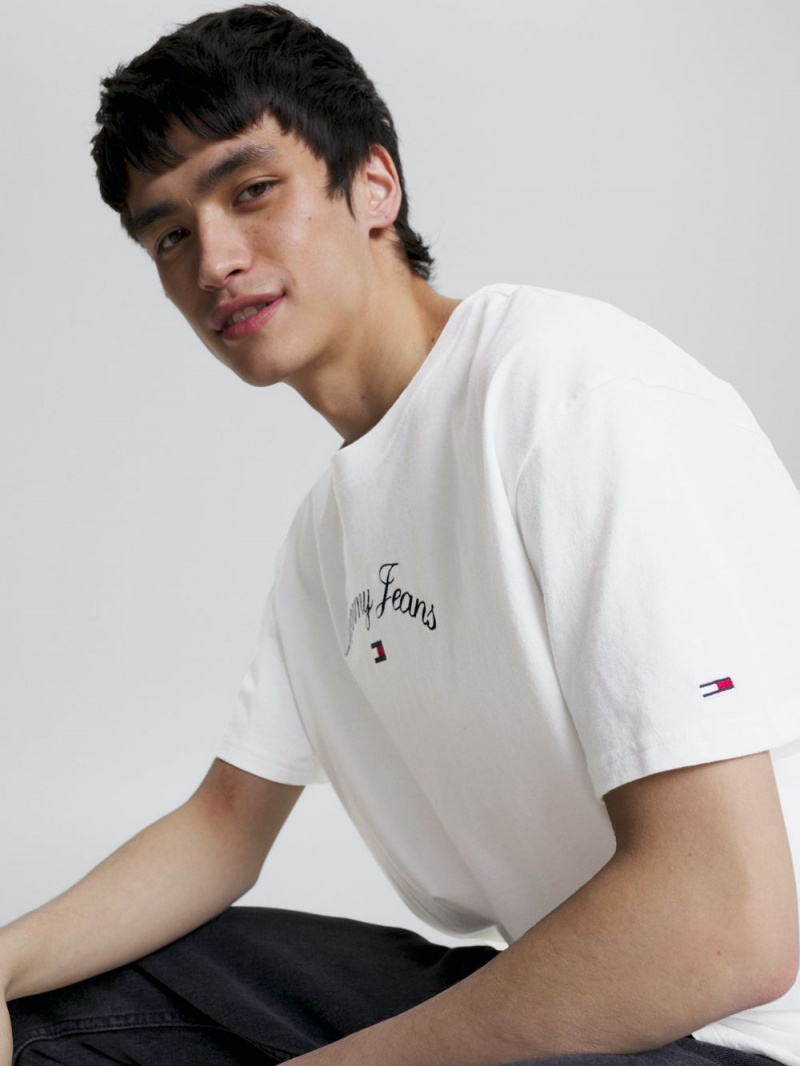 Tommy Hilfiger Logo Relaxed Fit T-shirt Herr Vita | 194-YTHUCI