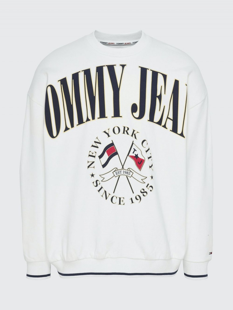 Tommy Hilfiger Logo Skater Tröjor Herr Vita | 259-NEMYIS