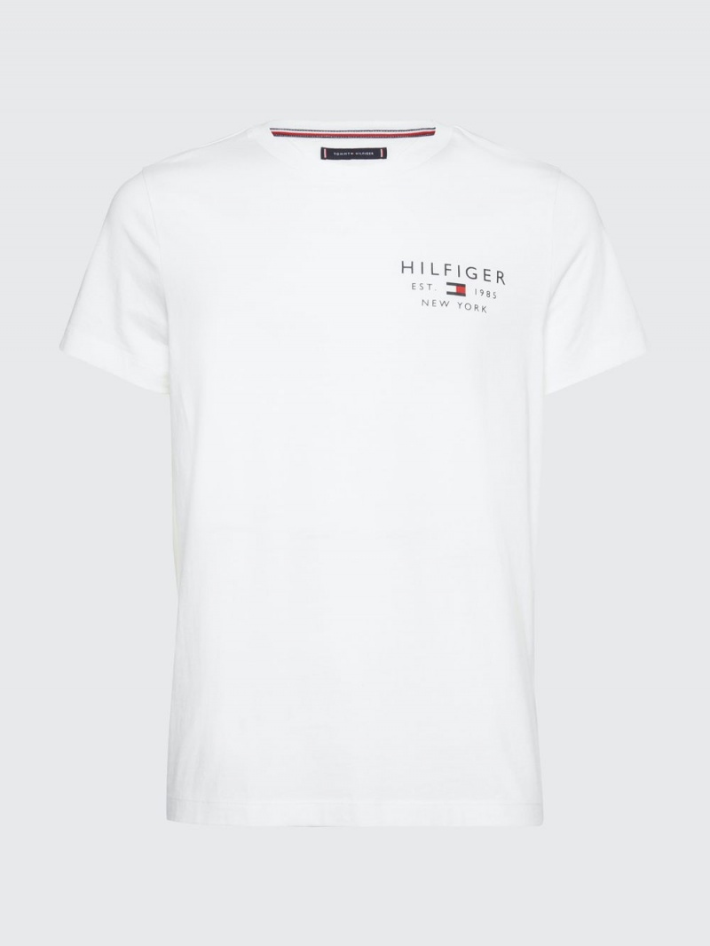 Tommy Hilfiger Logo Slim Fit T-shirt Herr Vita | 702-FEMLBQ