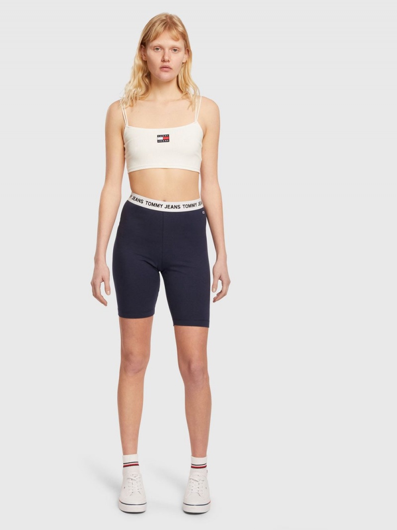 Tommy Hilfiger Logo Waistband Cycle Shorts Dam Marinblå | 489-NRFCEX