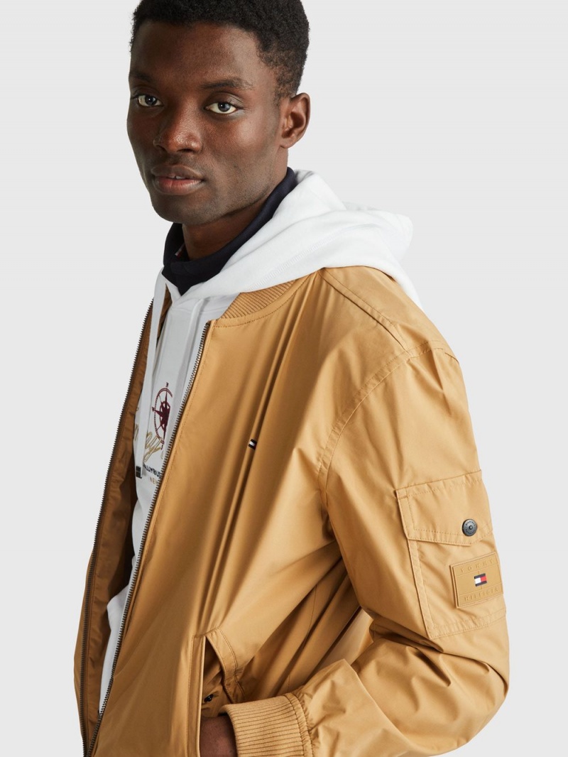 Tommy Hilfiger Lätta Bomber Jackor Herr Khaki | 281-TXUGJS