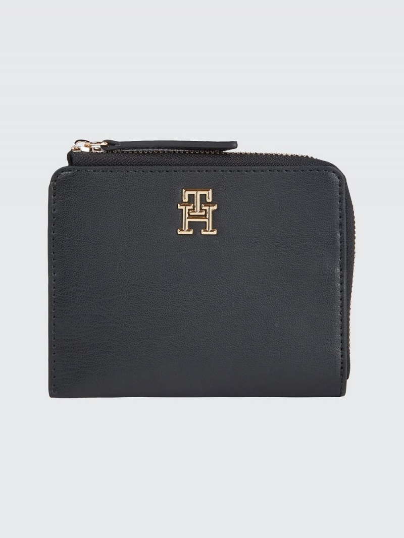 Tommy Hilfiger Medium Slim Monogram Plånbok Dam Svarta | 120-UGTNPW