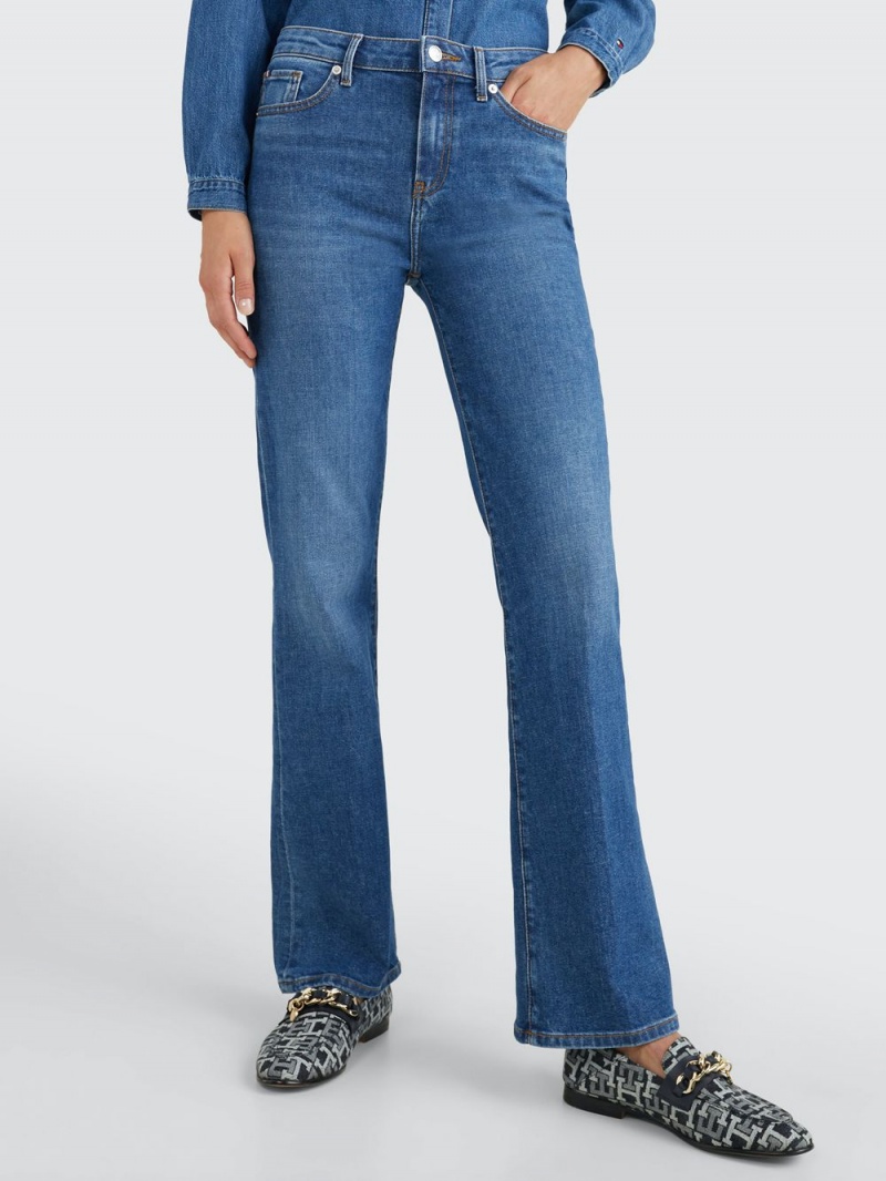 Tommy Hilfiger Mid Rise Bootcut Faded Jeans Dam Blå | 398-WUROIE