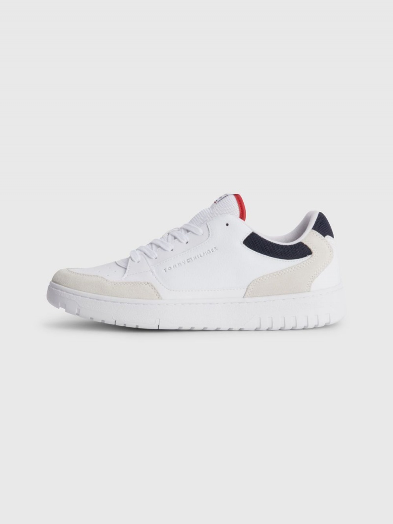 Tommy Hilfiger Mixed Texture Cupsole Basketball Sneakers Herr Vita | 725-YPTEXH