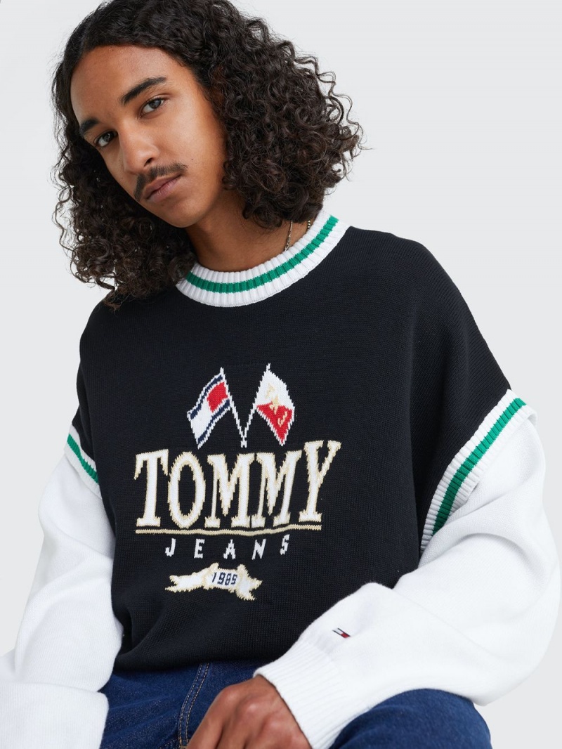 Tommy Hilfiger Modern 2-In-1 Skater Jumpers Herr Svarta | 356-BDINHF