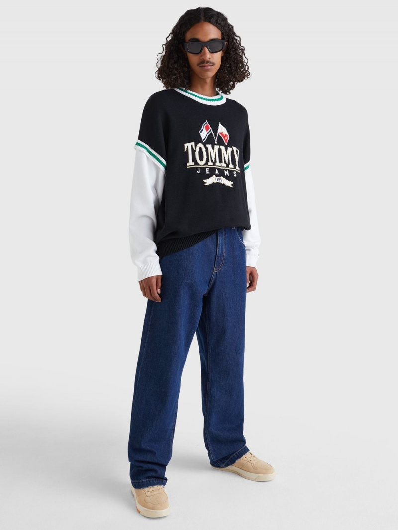 Tommy Hilfiger Modern 2-In-1 Skater Jumpers Herr Svarta | 356-BDINHF