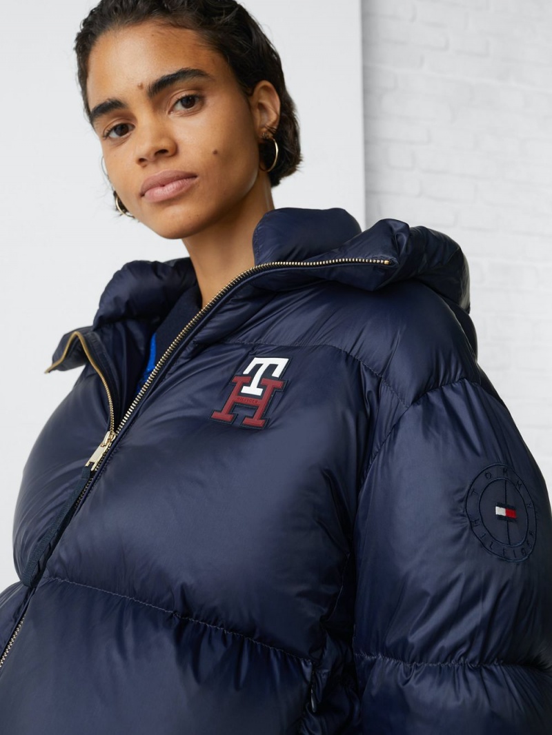 Tommy Hilfiger Monogram Down-Filled Jackor Dam Marinblå | 682-GAYPTU