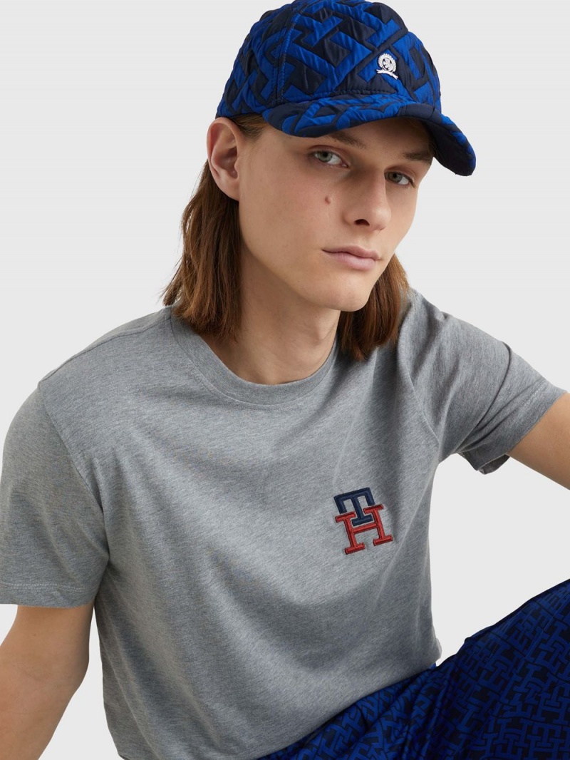 Tommy Hilfiger Monogram Essential Embroidery T-shirt Herr Grå | 280-KQLBJW