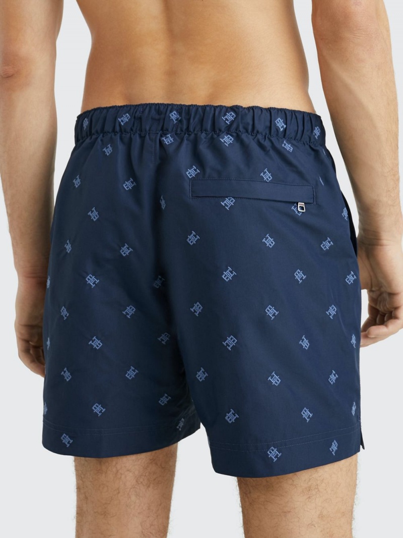 Tommy Hilfiger Monogram Mid Length Badshorts Herr Marinblå | 024-AFEKZQ