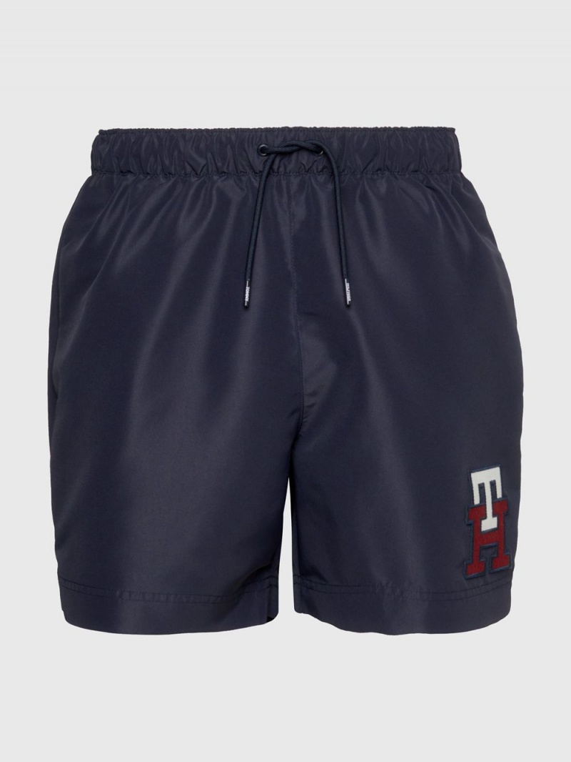 Tommy Hilfiger Monogram Mid Length Badshorts Herr Marinblå | 265-NMOWTP