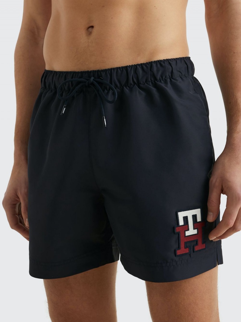 Tommy Hilfiger Monogram Mid Length Badshorts Herr Marinblå | 265-NMOWTP