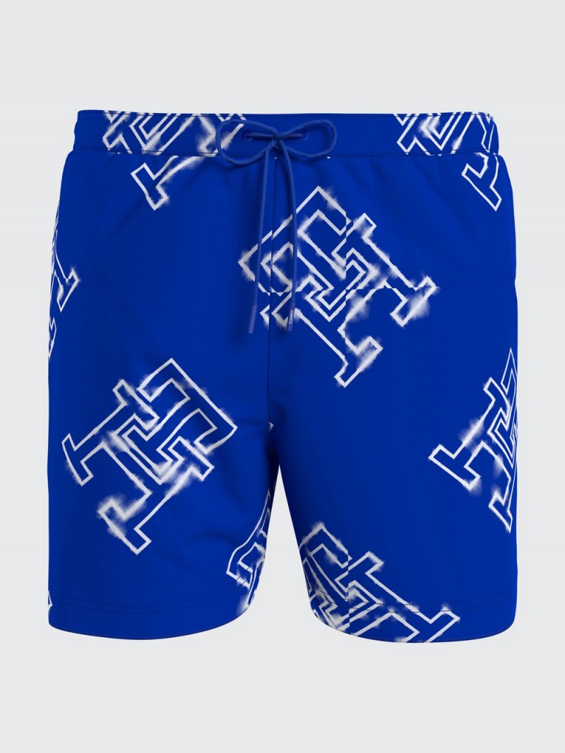 Tommy Hilfiger Monogram Mid Length Badshorts Herr Blå | 645-RXESZW