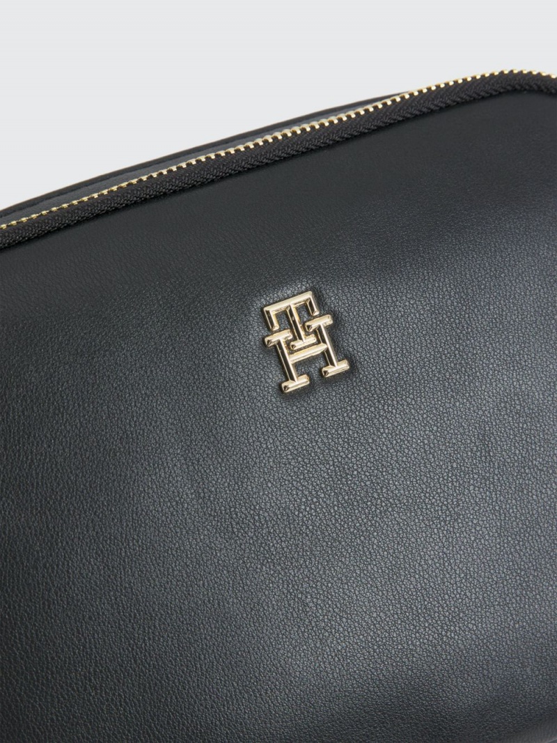 Tommy Hilfiger Monogram Plaque Crossover Väskor Dam Svarta | 930-MNTECF