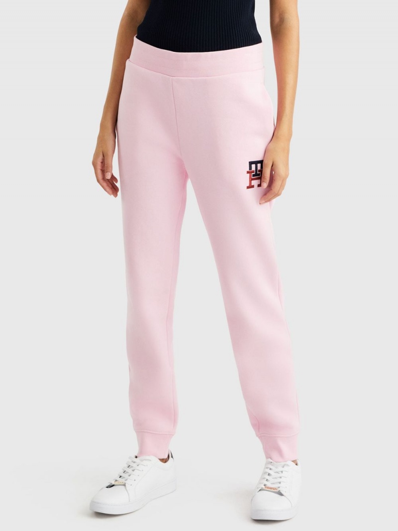 Tommy Hilfiger Monogram Tapered Mjukisbyxor Dam Rosa | 965-QRUXOB