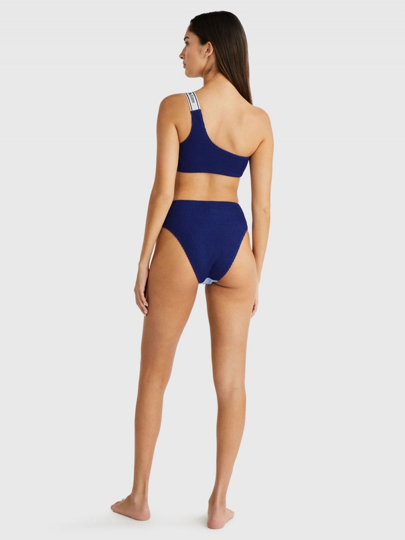 Tommy Hilfiger One Shoulder Bikini Badkläder Dam Blå | 894-LMASWK