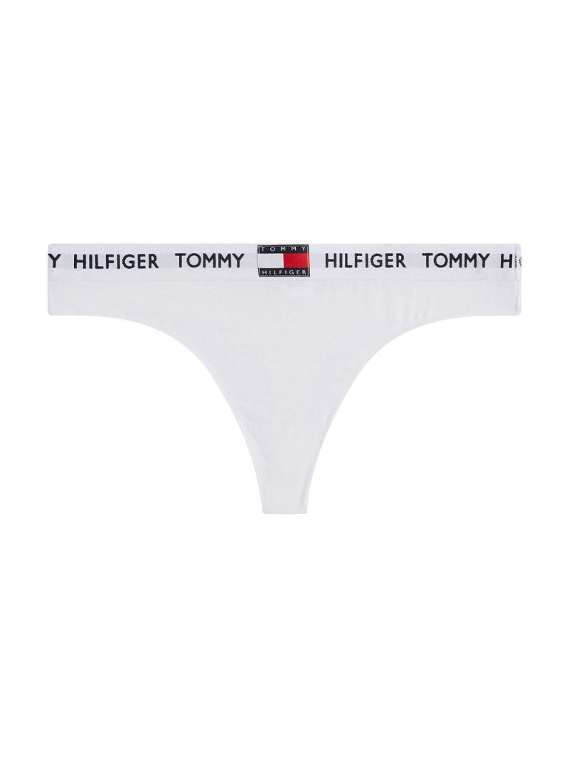 Tommy Hilfiger Organic Bomull Logo String Underkläder Dam Vita | 267-TEUPYR