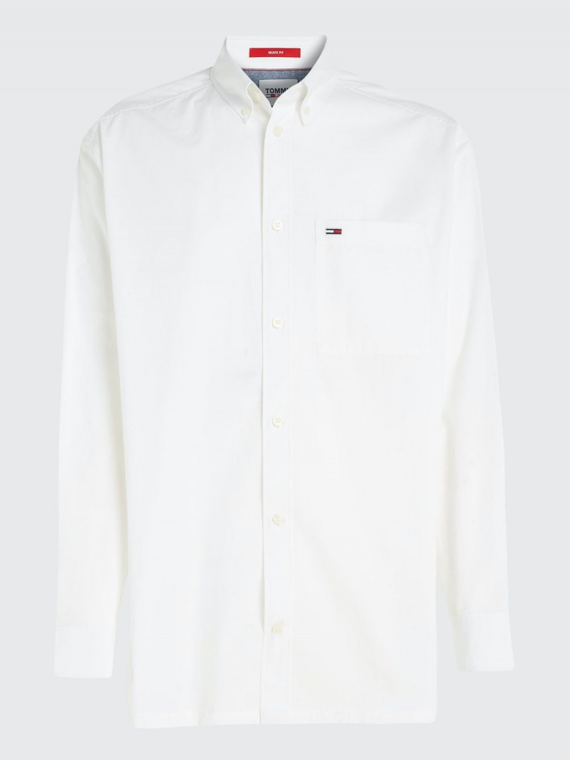 Tommy Hilfiger Oversized Fit Poplin Skjorta Herr Vita | 479-YPDUTL