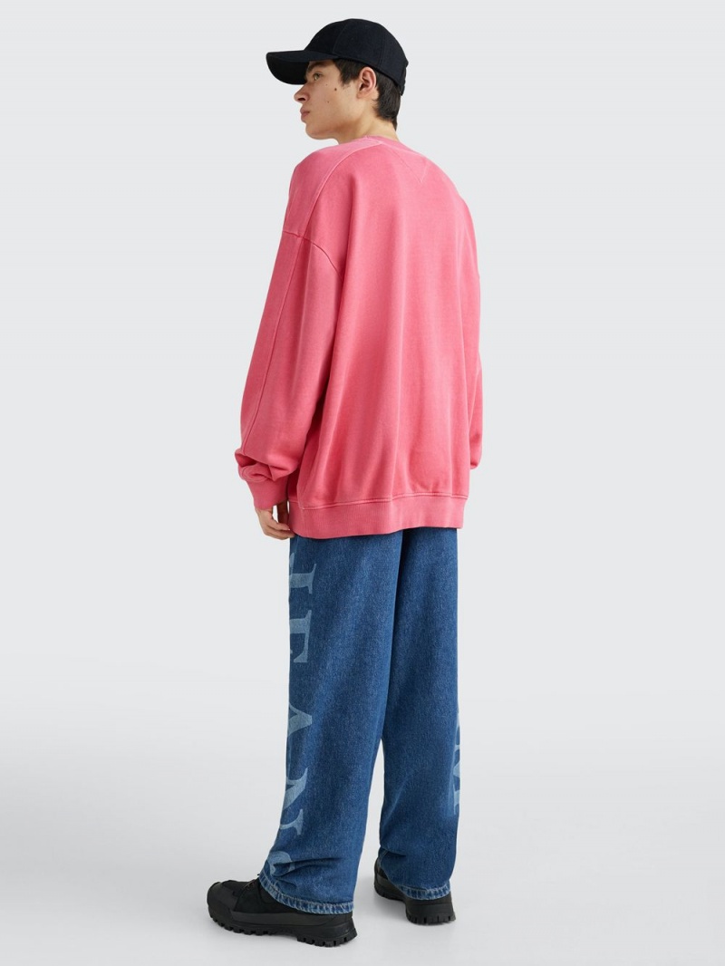 Tommy Hilfiger Oversized Organic Bomull Tröjor Herr Rosa | 973-BYTHRL