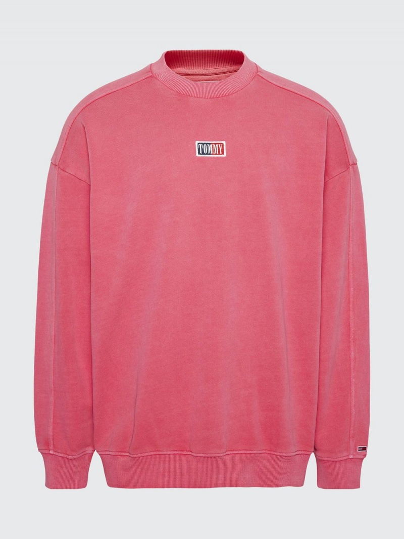 Tommy Hilfiger Oversized Organic Bomull Tröjor Herr Rosa | 973-BYTHRL