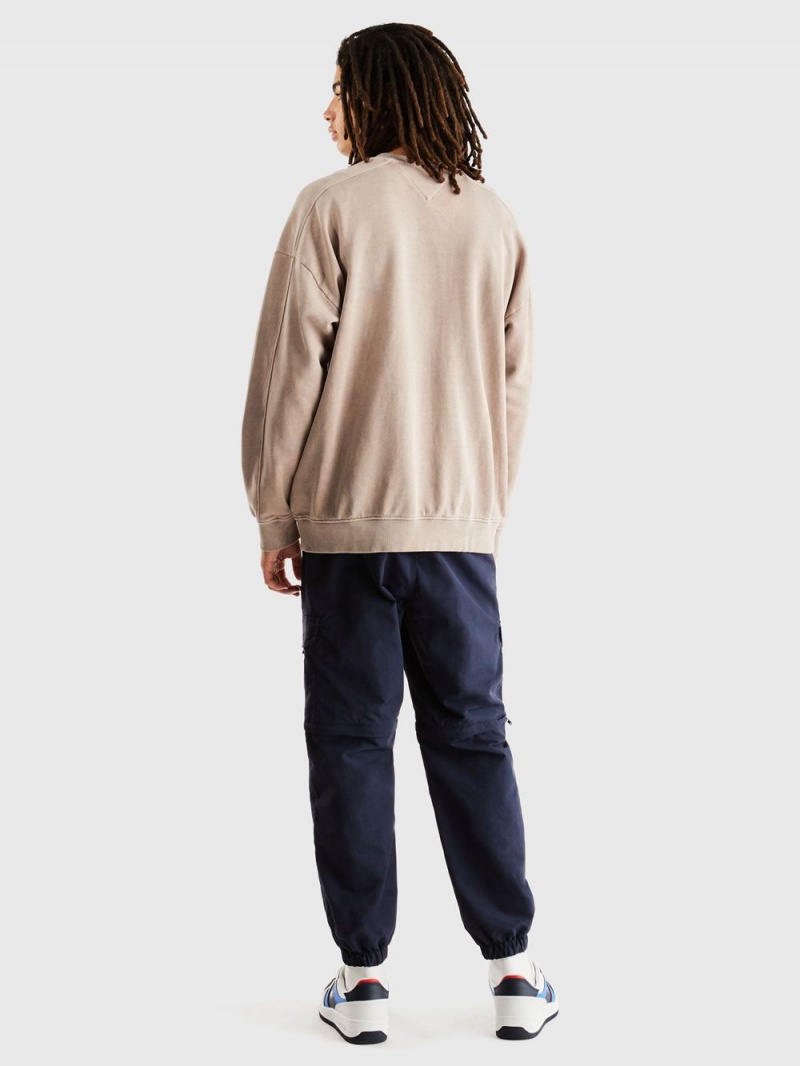 Tommy Hilfiger Oversized Organic Bomull Tröjor Herr Beige | 045-GOHYBV