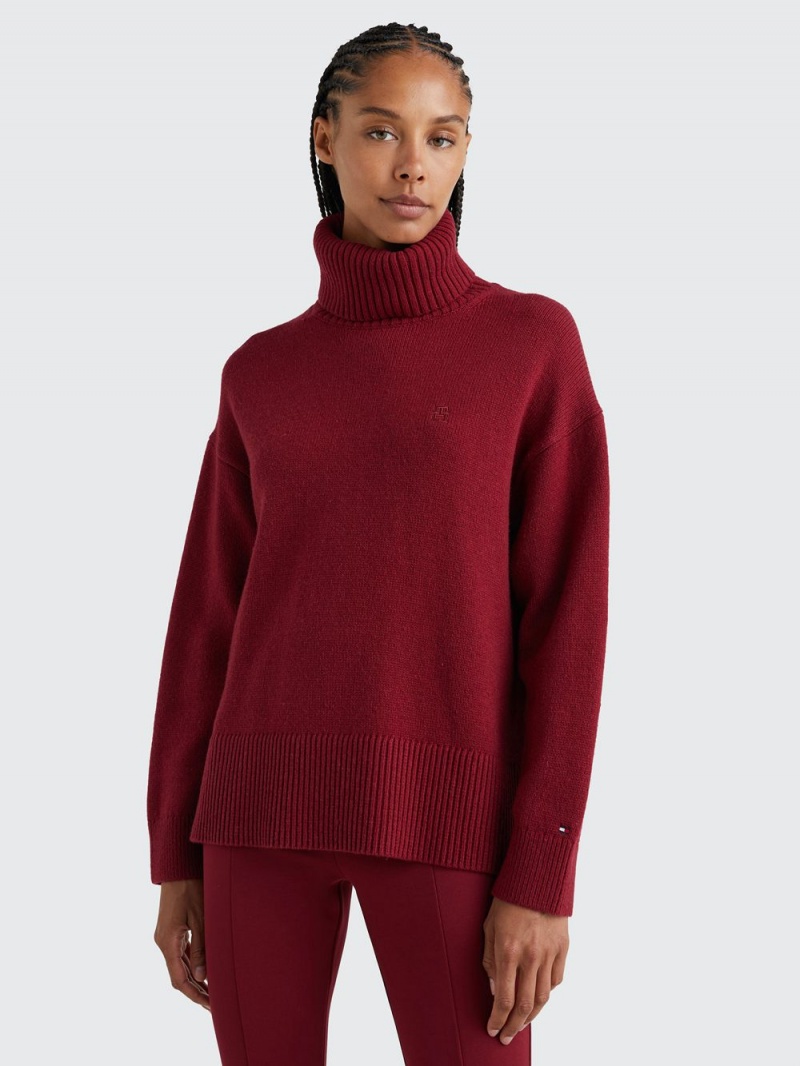 Tommy Hilfiger Oversized Turtleneck Jumpers Dam Röda | 273-YHMDLI