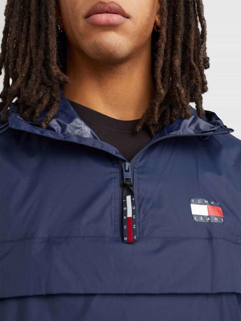 Tommy Hilfiger Packable Popover Chicago Windbreaker Jackor Herr Marinblå | 389-ZGEOSY