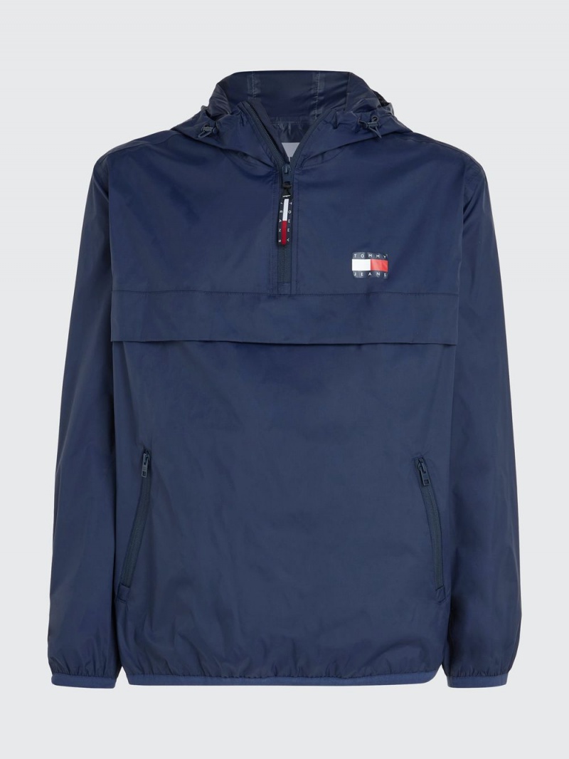 Tommy Hilfiger Packable Popover Chicago Windbreaker Jackor Herr Marinblå | 389-ZGEOSY