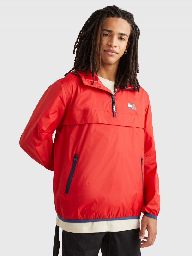 Tommy Hilfiger Packable Popover Chicago Windbreaker Jackor Herr Röda | 253-HAMEBL