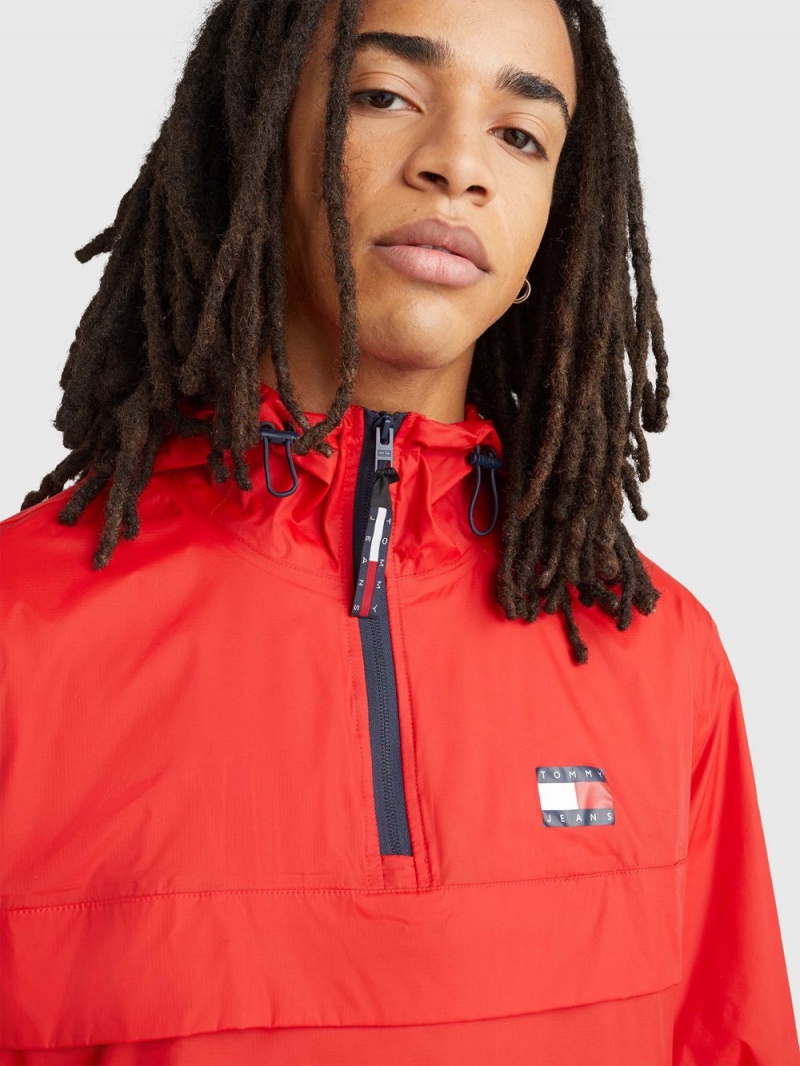 Tommy Hilfiger Packable Popover Chicago Windbreaker Jackor Herr Röda | 253-HAMEBL