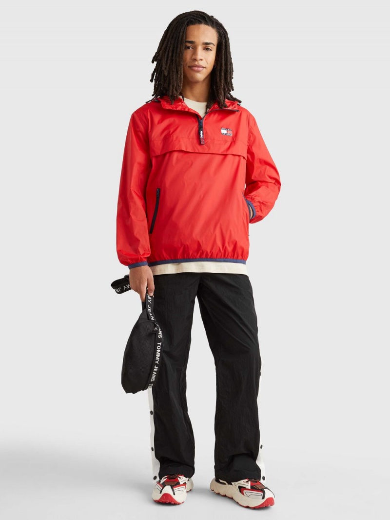 Tommy Hilfiger Packable Popover Chicago Windbreaker Jackor Herr Röda | 253-HAMEBL