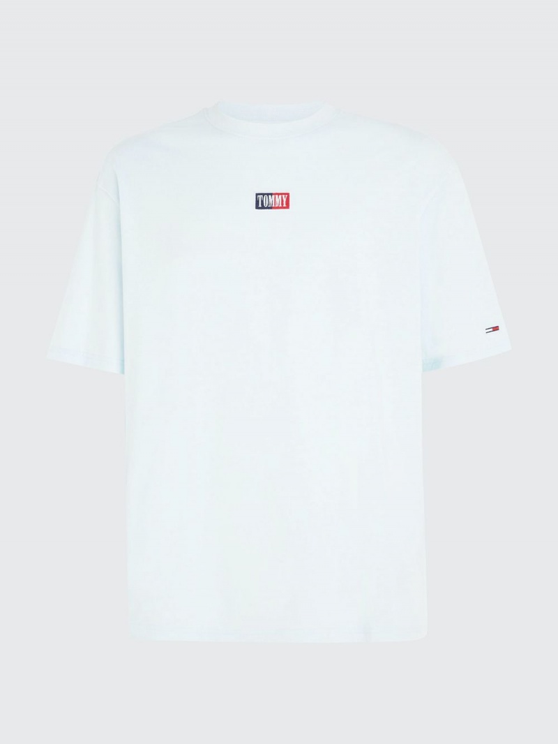 Tommy Hilfiger Pigment Dyed Boxy Fit T-shirt Herr Blå | 025-NQMFAT