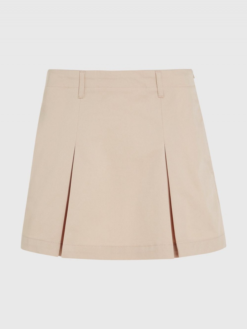 Tommy Hilfiger Plisserad Chino Mini Kjolar Dam Beige | 270-WRACNM