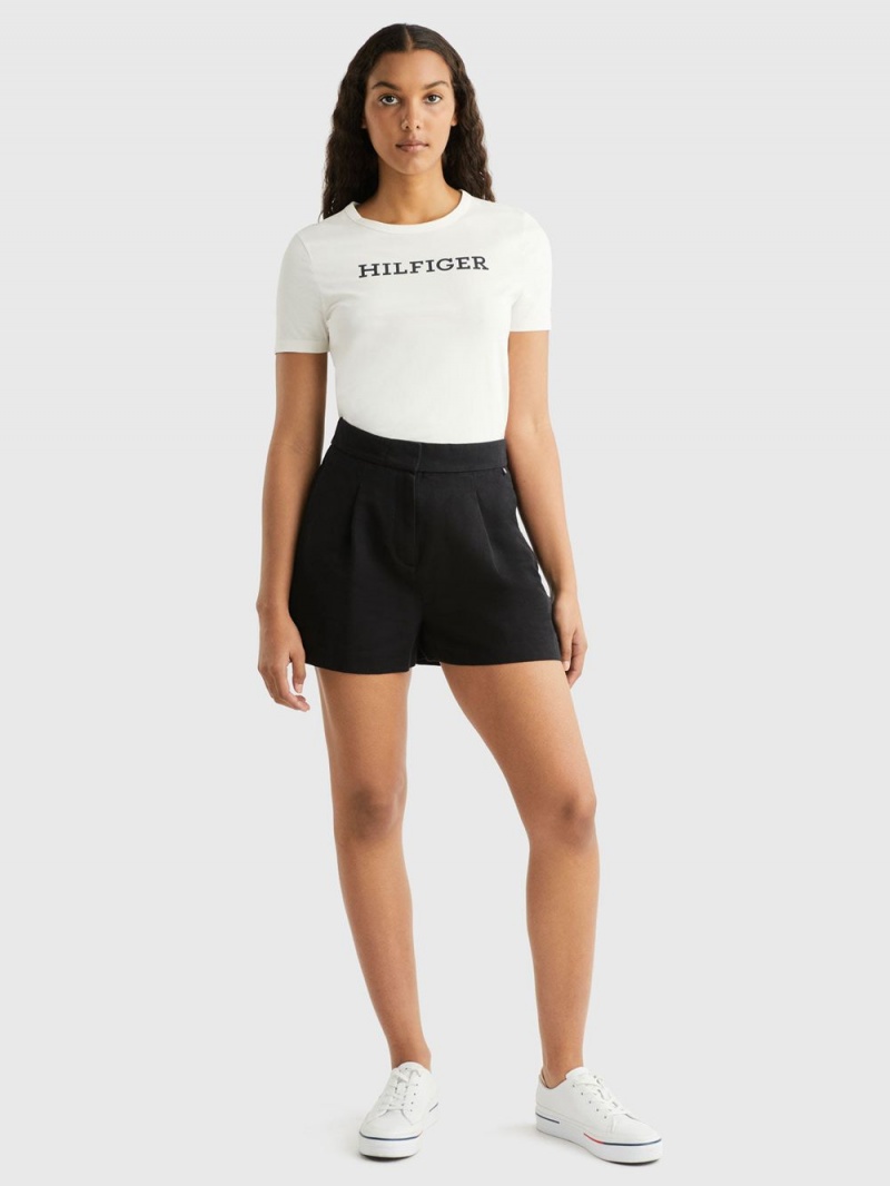 Tommy Hilfiger Plisserad Tailored Shorts Dam Svarta | 934-QVJAPL