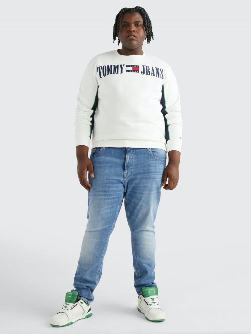 Tommy Hilfiger Plus Archive Crew Tröjor Herr Vita | 364-JWGLNH