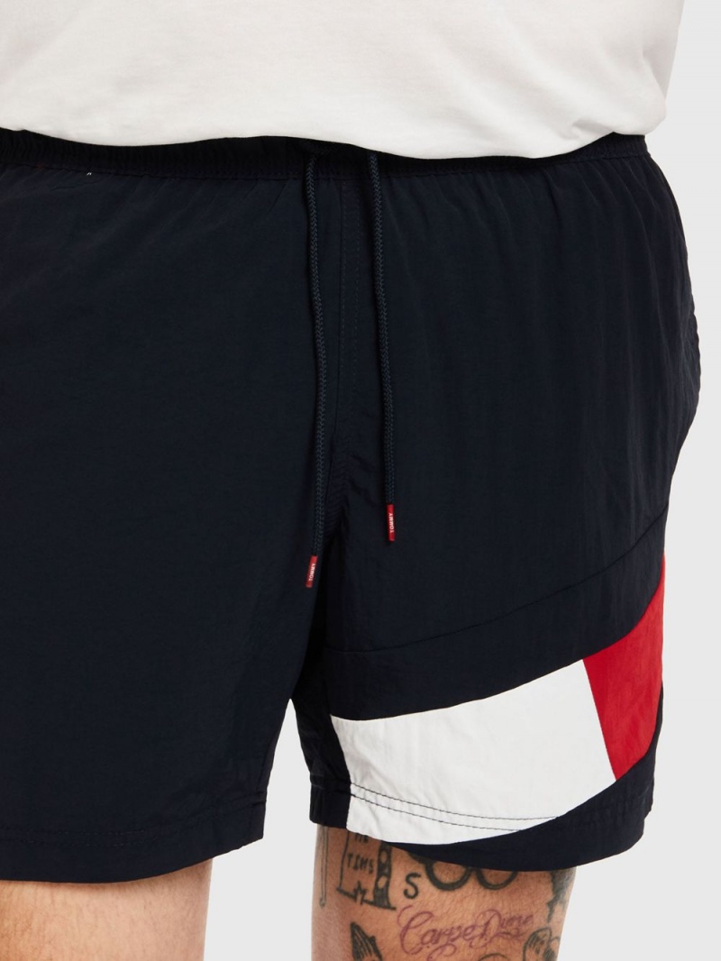 Tommy Hilfiger Plus Flag Mid Length Badshorts Herr Marinblå | 932-TJICHS