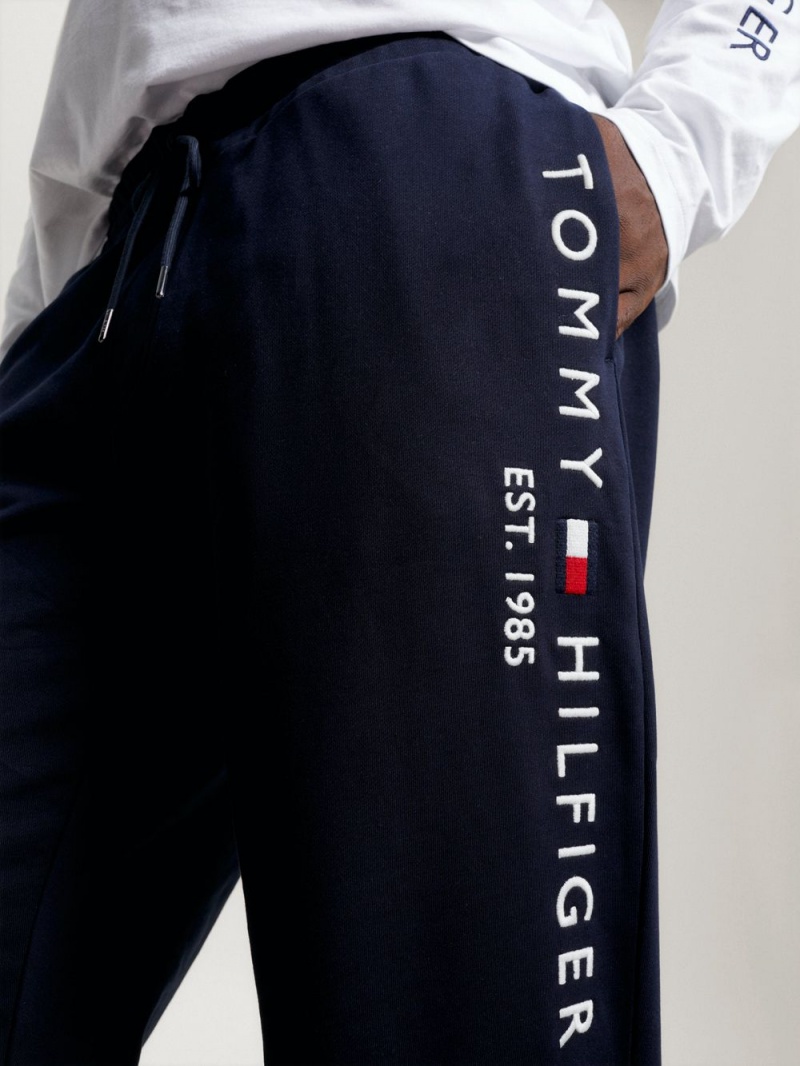 Tommy Hilfiger Plus Logo Detail Cuffed Mjukisbyxor Herr Marinblå | 485-CAGISR