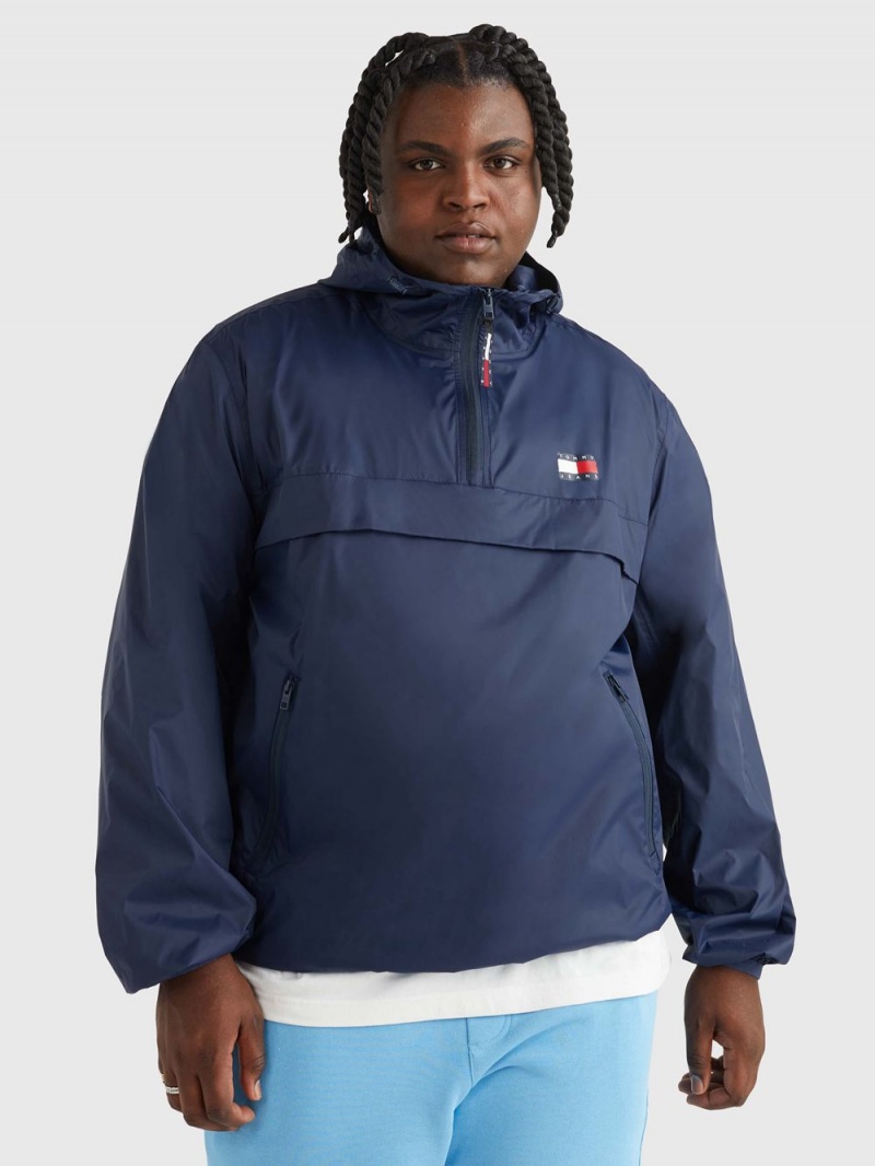 Tommy Hilfiger Plus Packable Popover Chicago Windbreaker Jackor Herr Marinblå | 201-HWDMVK