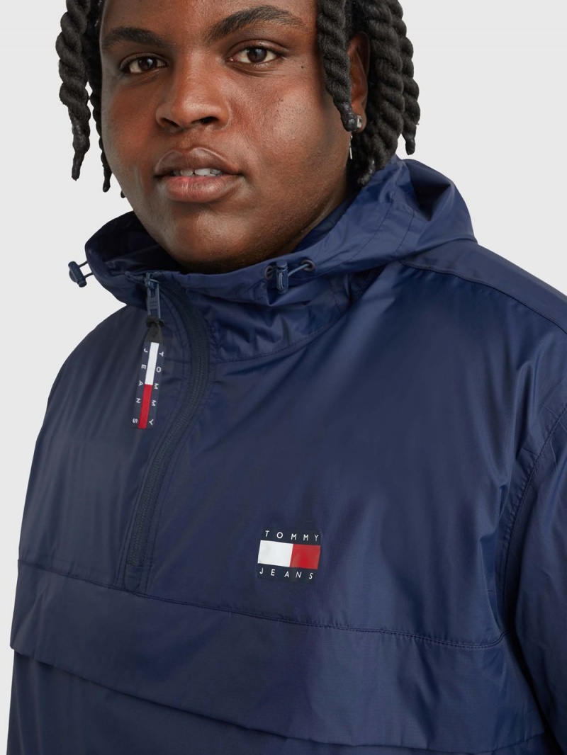 Tommy Hilfiger Plus Packable Popover Chicago Windbreaker Jackor Herr Marinblå | 201-HWDMVK