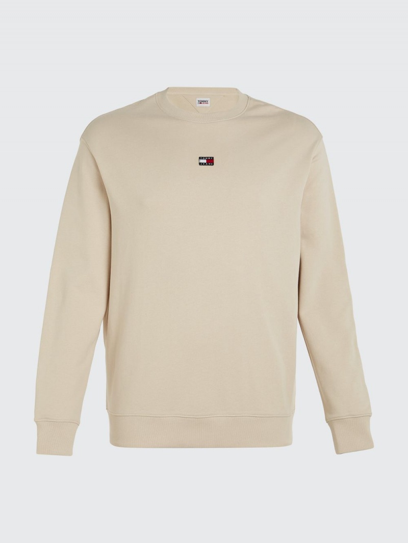 Tommy Hilfiger Plus Relaxed Fit Badge Tröjor Herr Beige | 216-RFUIDX