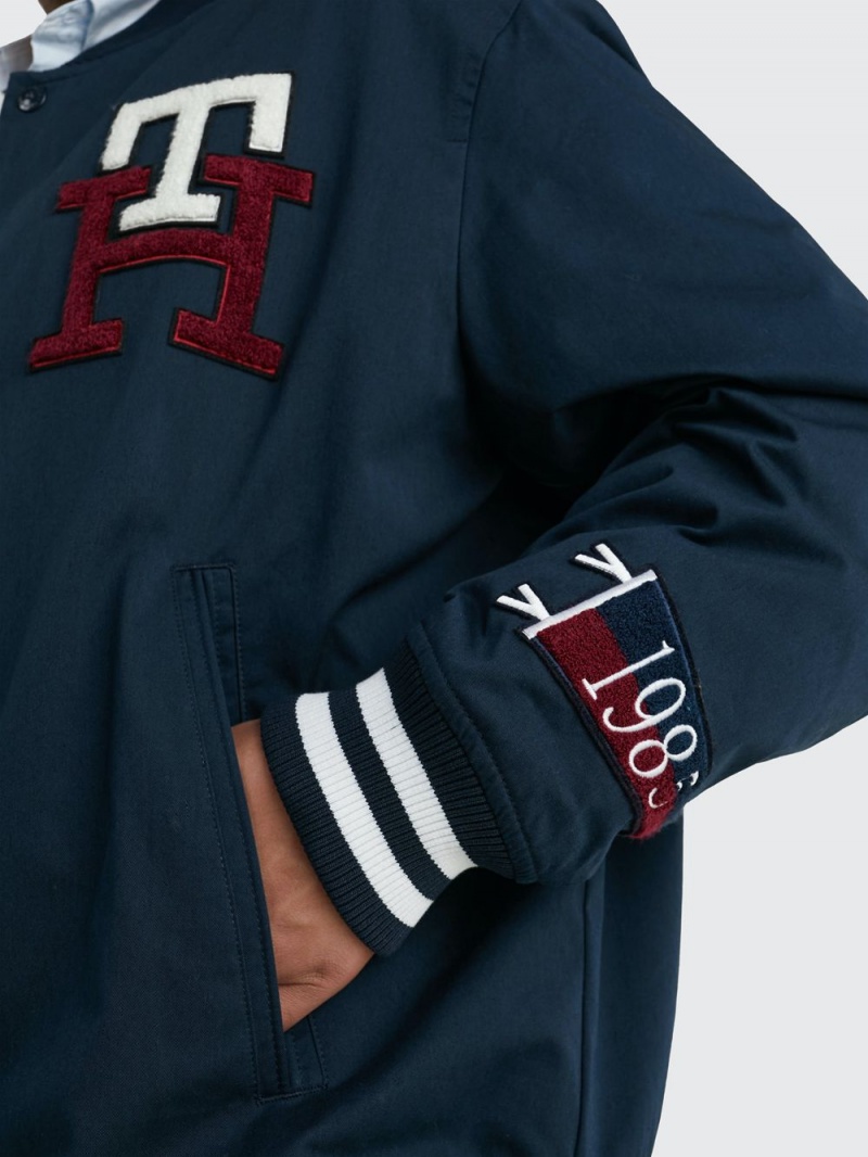 Tommy Hilfiger Plus Varsity Monogram Jackor Herr Marinblå | 924-XLTGSE