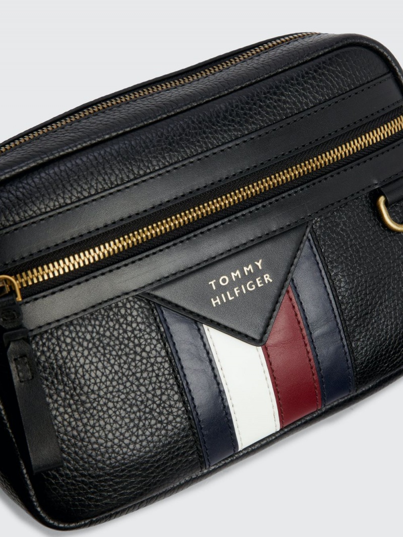 Tommy Hilfiger Premium Läder Camera Väskor Herr Svarta | 592-FEPCWX